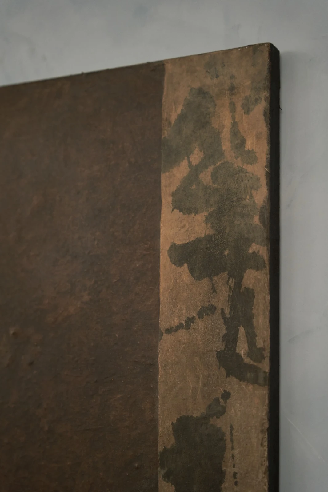 Untitled (GES#1) by Alexandra Yan Wong, close-up of the layered clay and paper surface