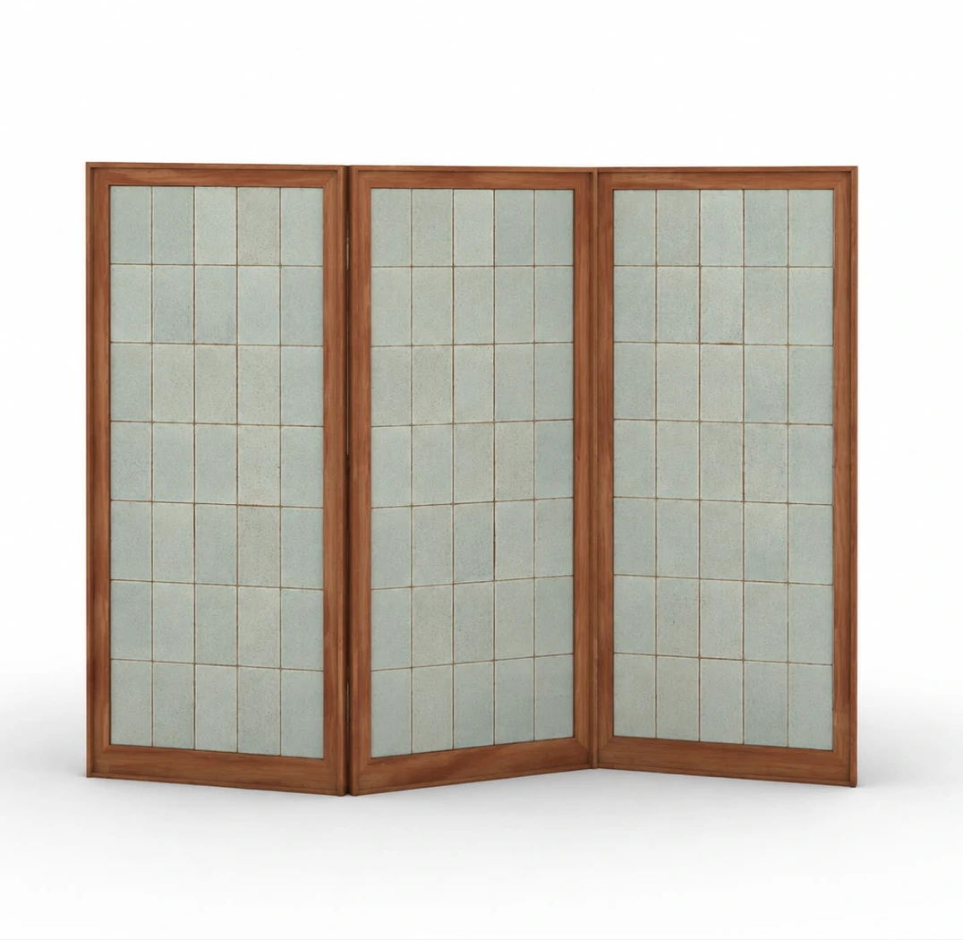 Three-panel Tiled Screen by Lucia Ocejo